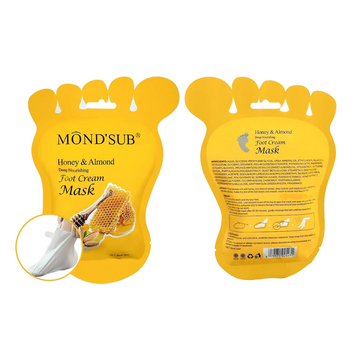 Mond’Sub Deep Nourishing Foot Cream Mask – Argan Oil & Honey Almond Variants, Hydrating, Repairing & Overnight Foot Care for Dry, Cracked Feet (1 Pair, 36ml)